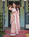 Linen 136 By Almari Pure Linen Saree With Tassels Wholesale Clothing Suppliers In India